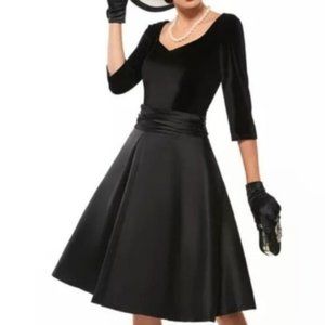 Vintage Retro 1950's Inspired Black Swing Dress
